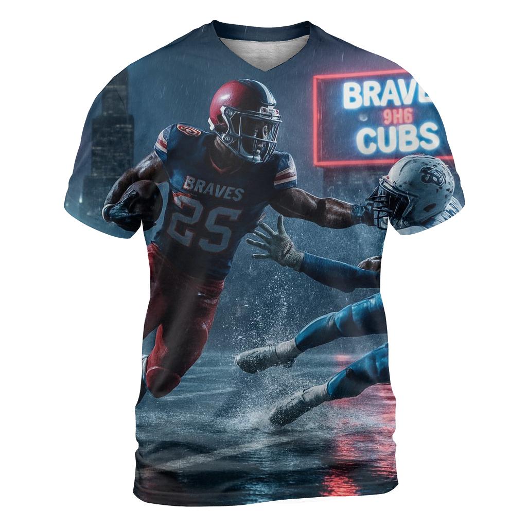 Midnight Rooftop Gridiron Wrigley Versus Atlanta statement graphic shirts