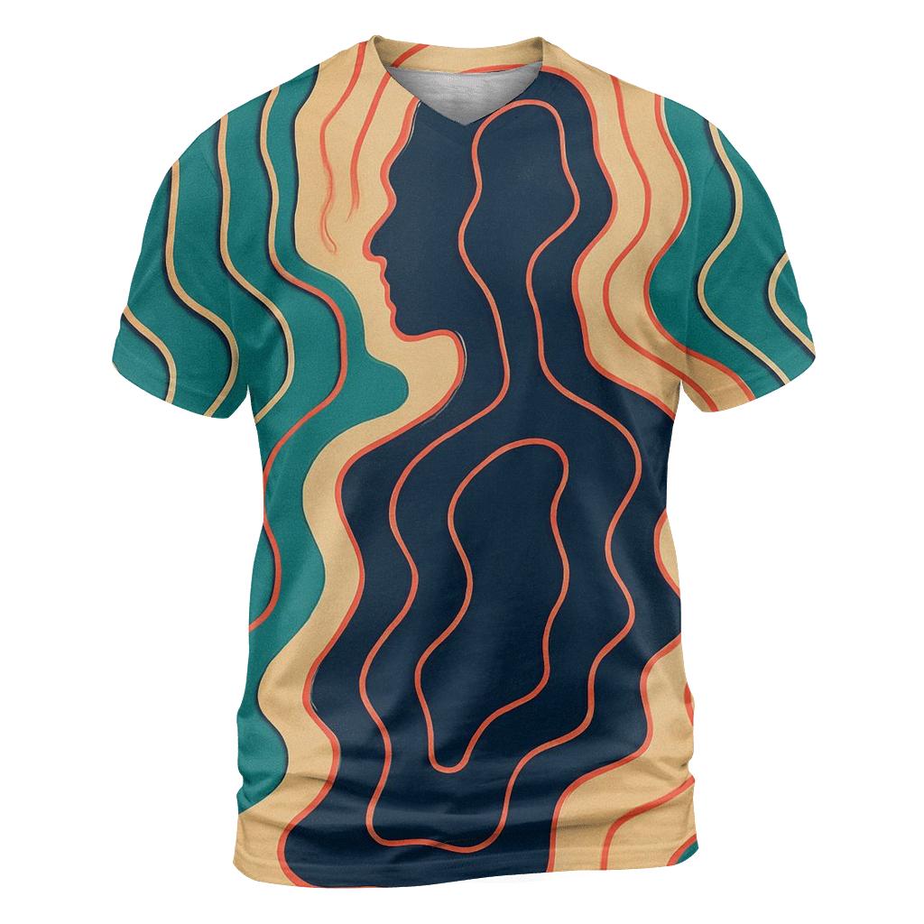 Chromatic Topographic Mirage creative print fashion shirts