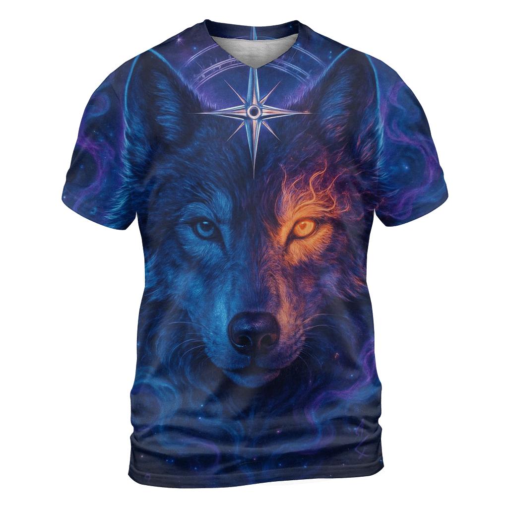 Nebula Compass Wolf custom all-over print shirts