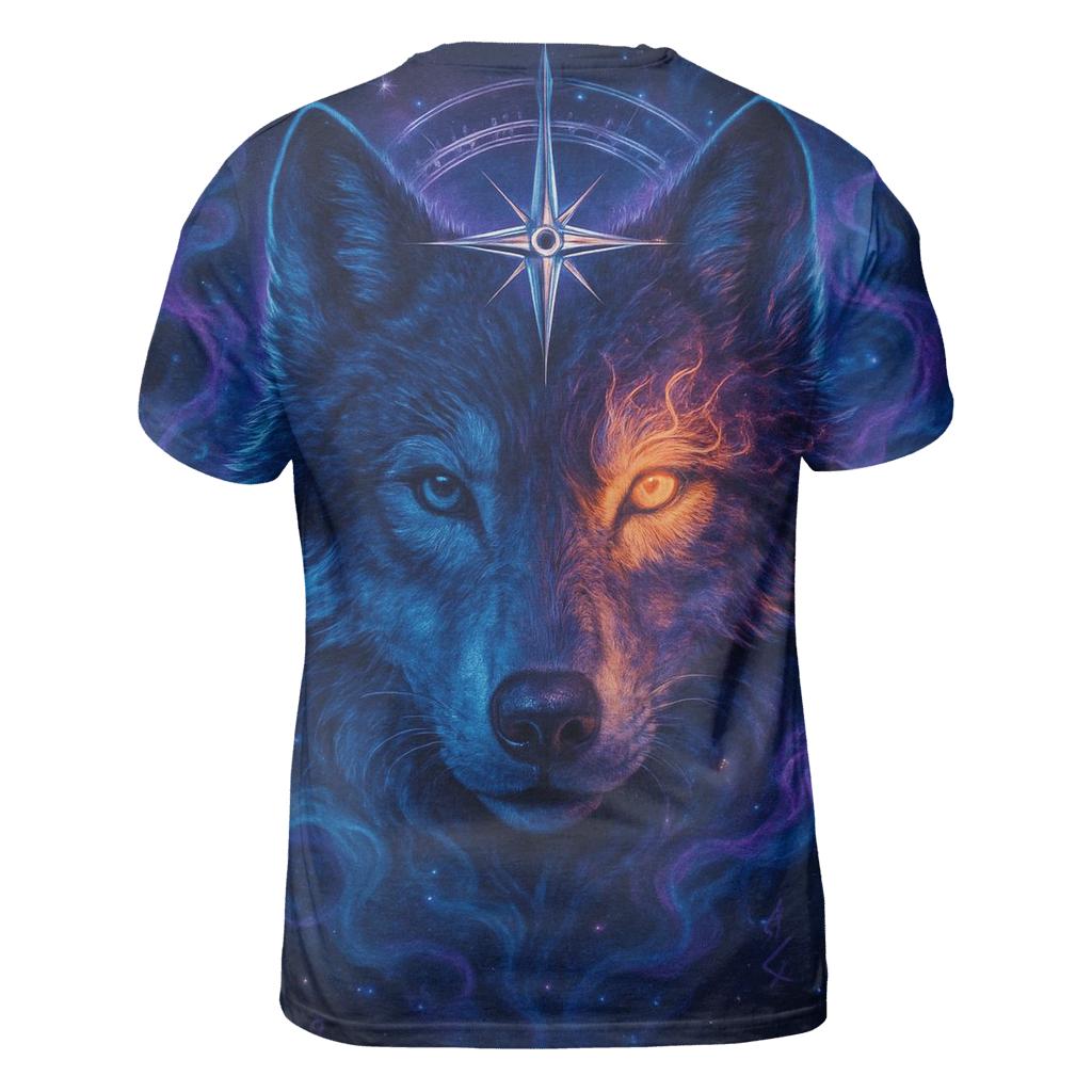 Nebula Compass Wolf custom all-over print shirts