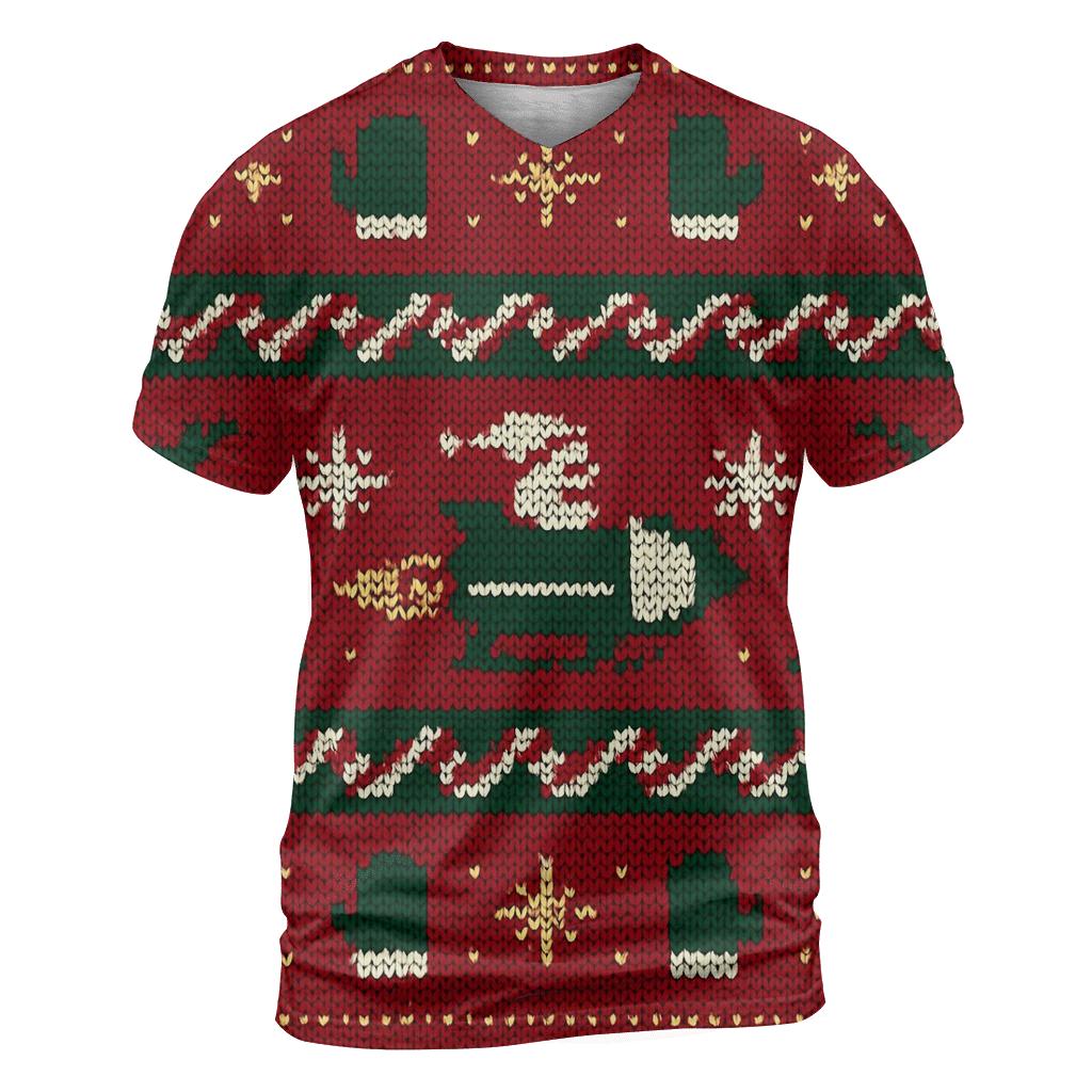 Frosty Rocket Sleigh Bandwork Design trendy printed shirt styles