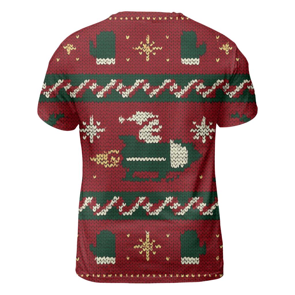 Frosty Rocket Sleigh Bandwork Design trendy printed shirt styles