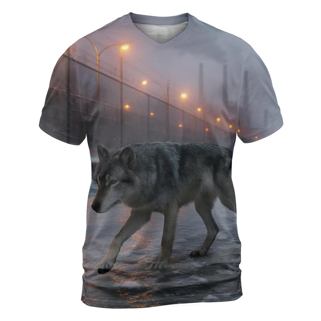 Canal Shadow Patrol In Industrial Winter City statement graphic shirts
