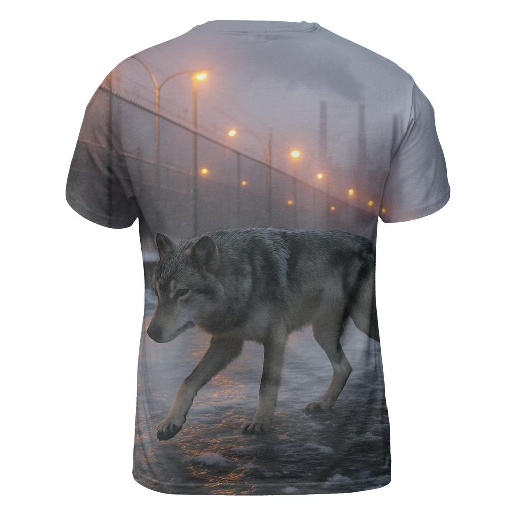 Canal Shadow Patrol In Industrial Winter City statement graphic shirts