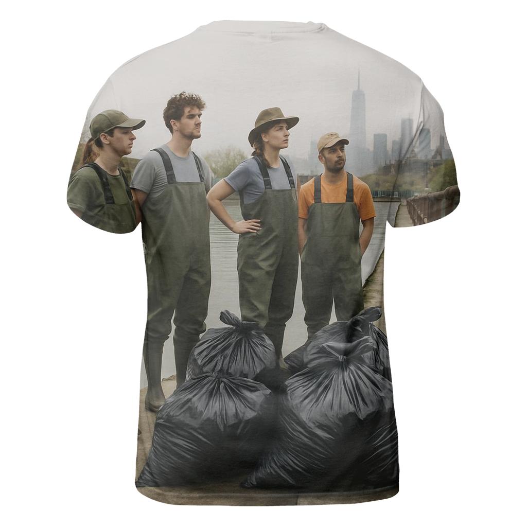 Gowanus Canal Cleanup Crew With Downtown Skyline Beyond designer pattern shirts