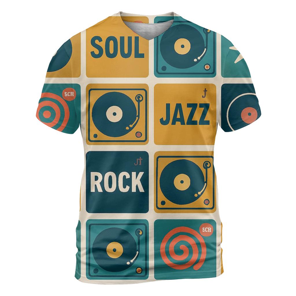 Seventies Record Shop Grid unique graphic print tees