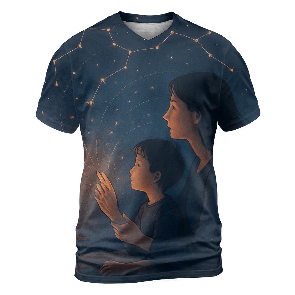 The Constellation She Drew From My Smallest Days vibrant all-over design tees