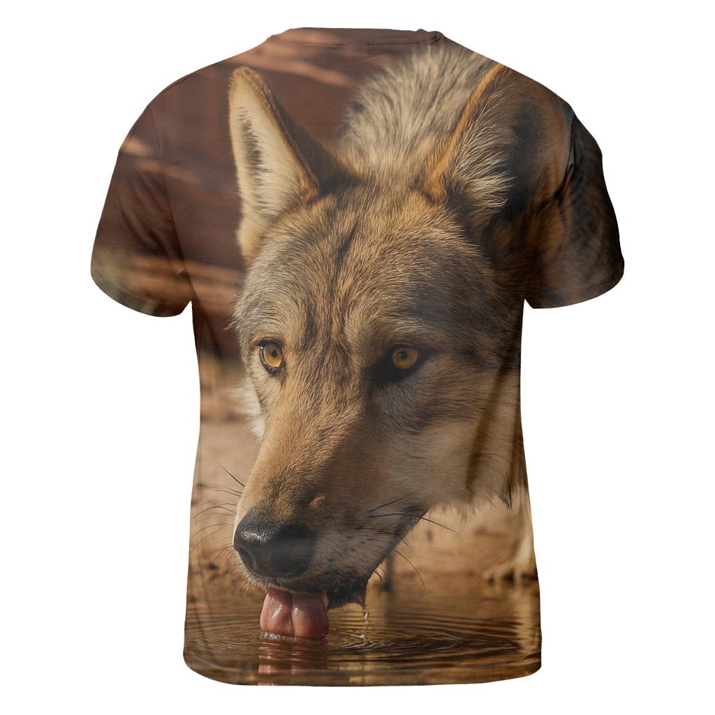 Desert Canyon Waterhole Standoff artistic all-over print tops