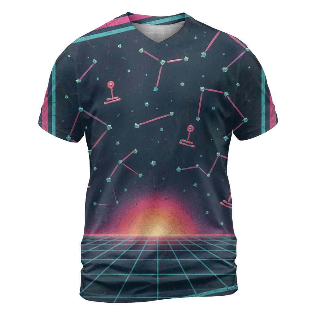 Retro Eighties Arcade Star Map Cabinet Art trendy printed shirt styles