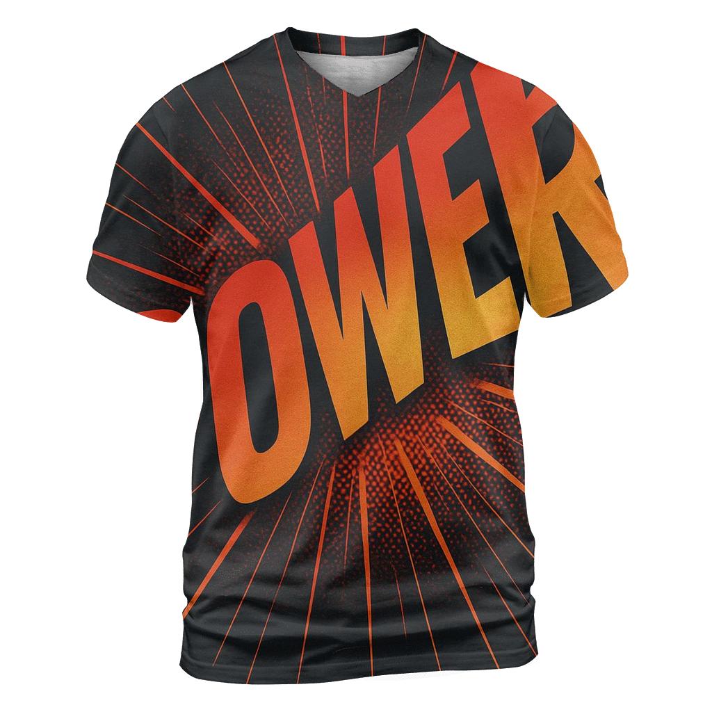 Solar Flare Typography Burst custom all-over print shirts
