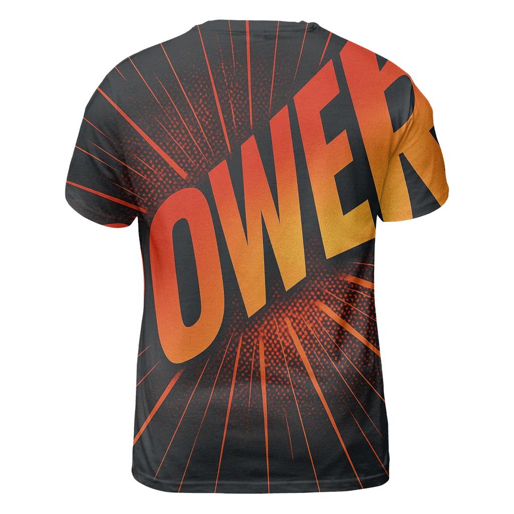 Solar Flare Typography Burst custom all-over print shirts