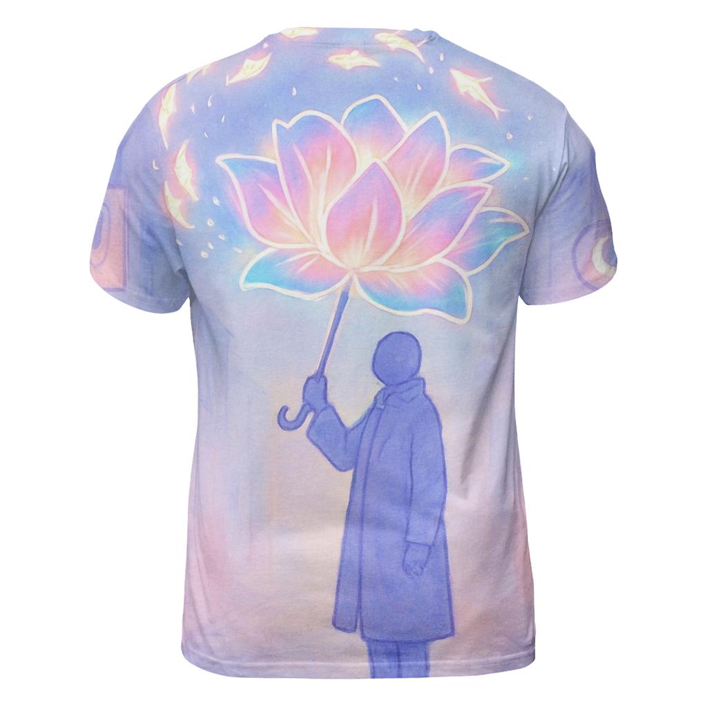 Midnight Umbrella Bloom vibrant all-over design tees