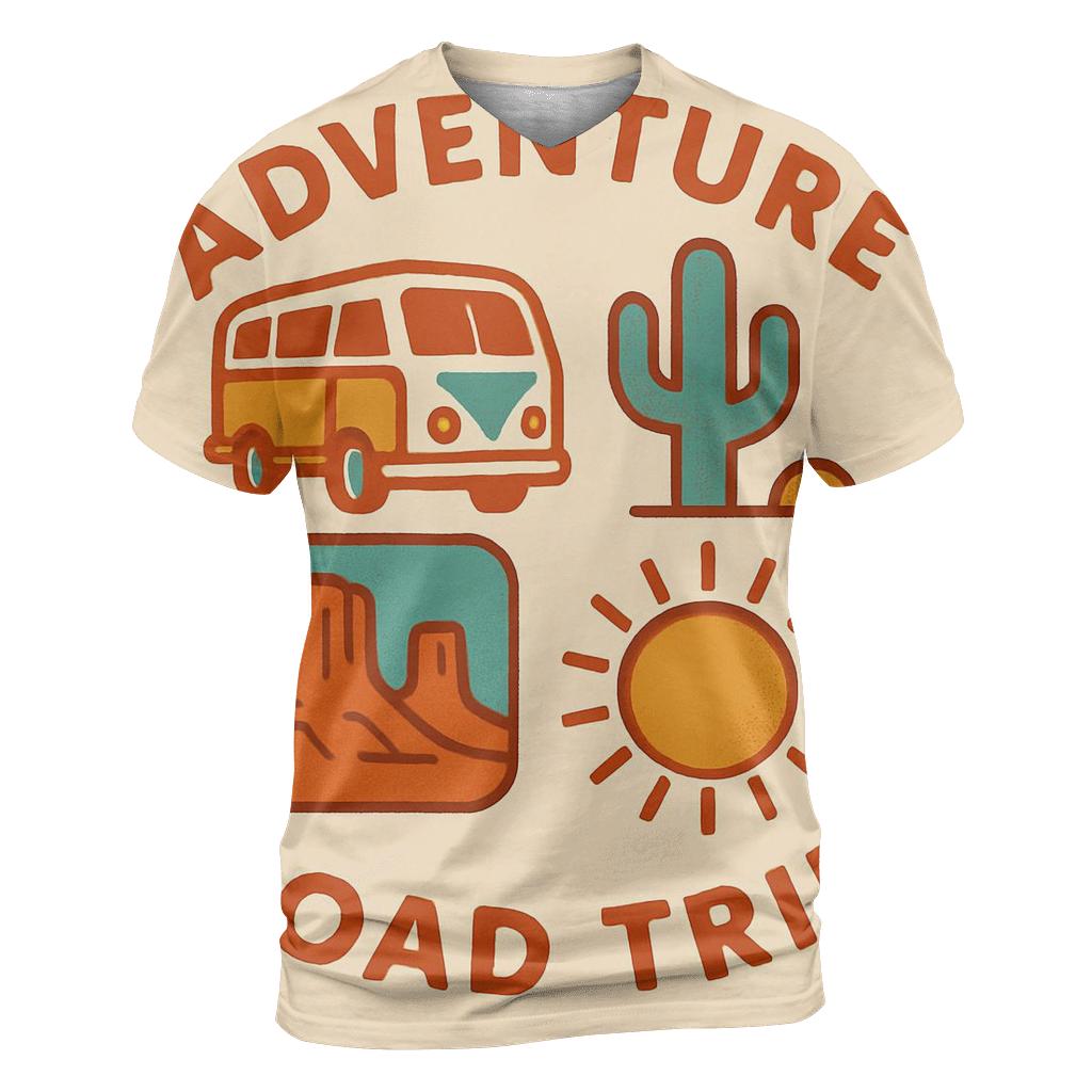 Sunbaked Desert Camper Badges designer pattern shirts