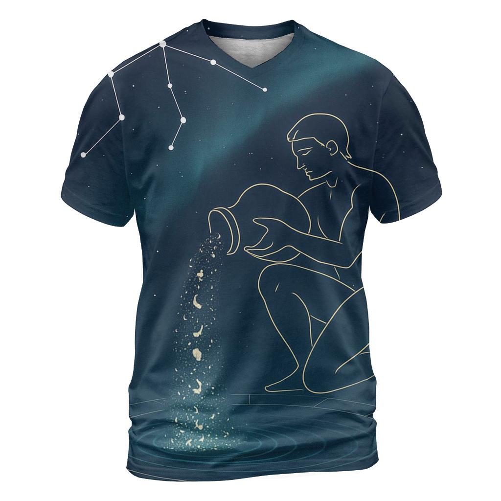 Aquarius Water Bearer Star Pour vibrant all-over design tees