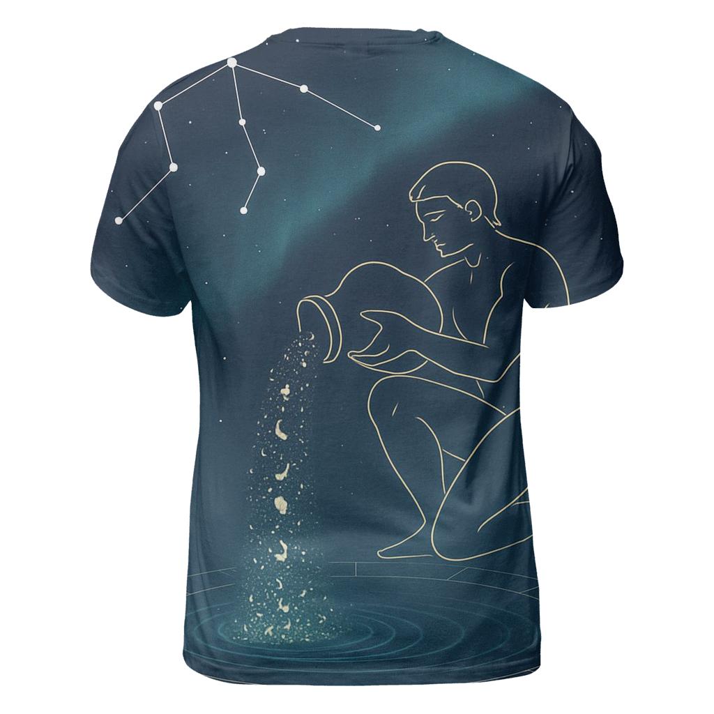Aquarius Water Bearer Star Pour vibrant all-over design tees