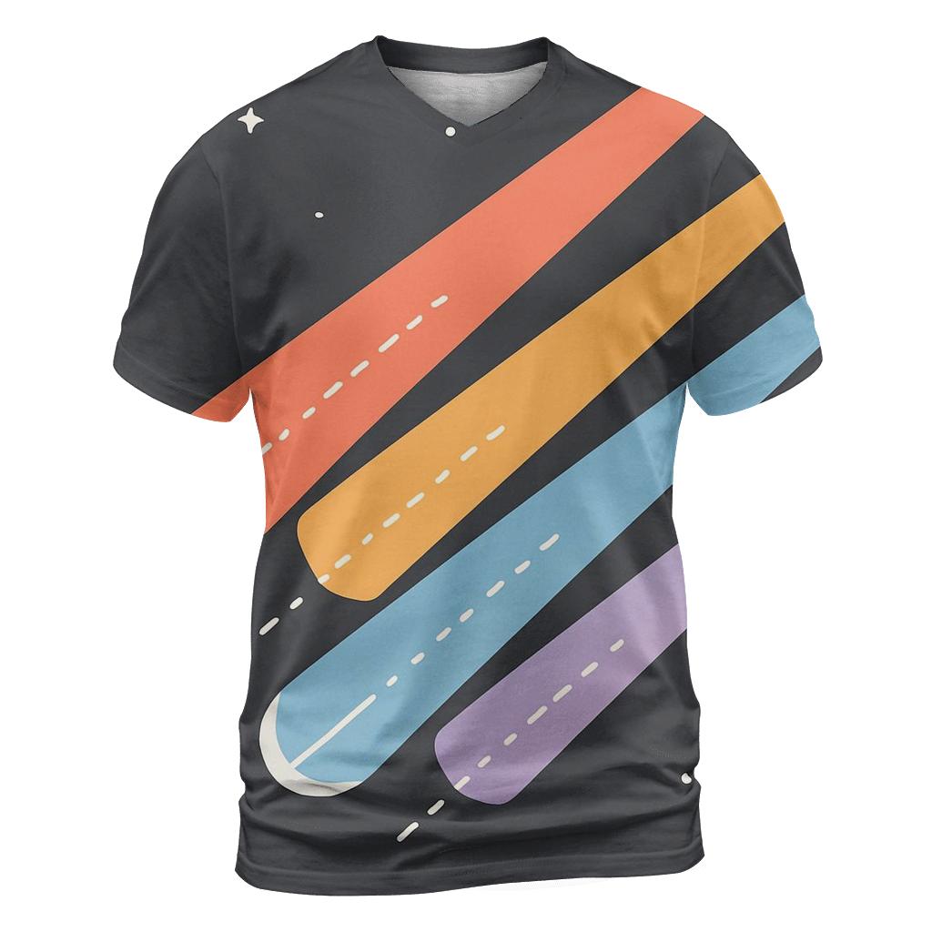 Comet Trail Overprint Parade vibrant all-over design tees