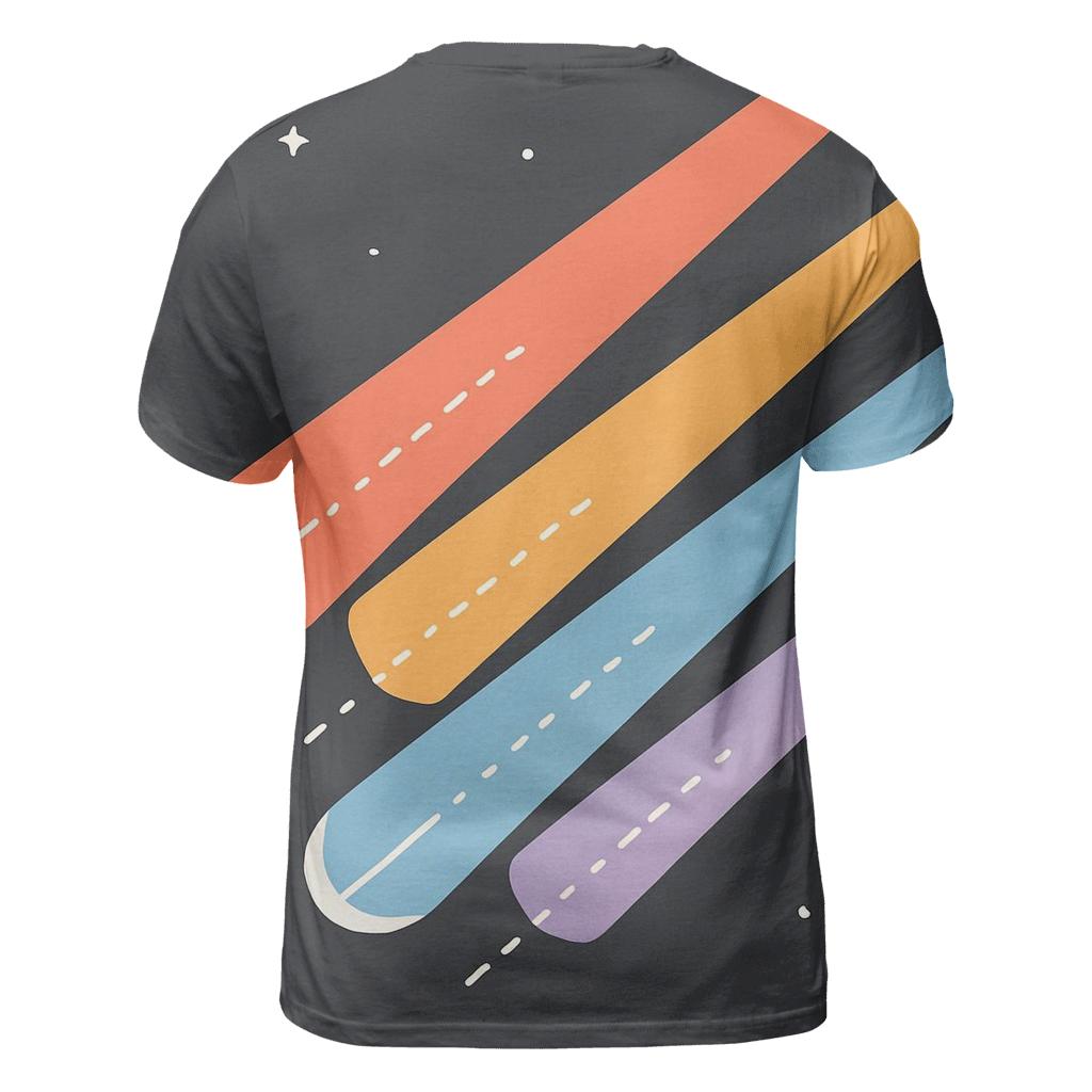 Comet Trail Overprint Parade vibrant all-over design tees