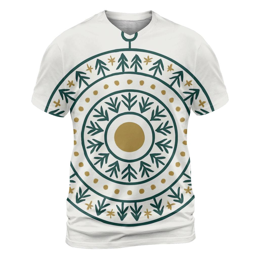 Ornament Mandala Evergreen Rings unique graphic print tees
