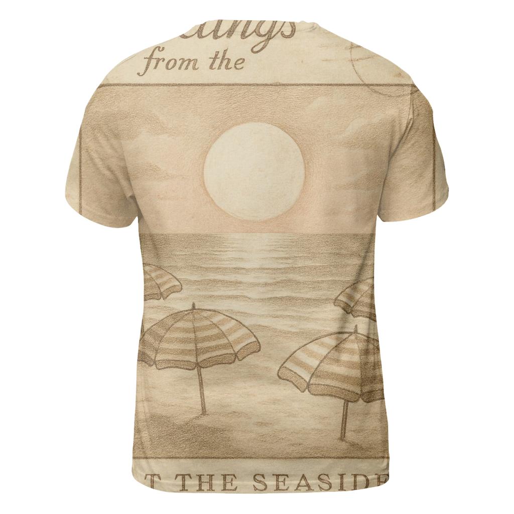 Antique Postcard Lunar Seaside Holiday vibrant all-over design tees