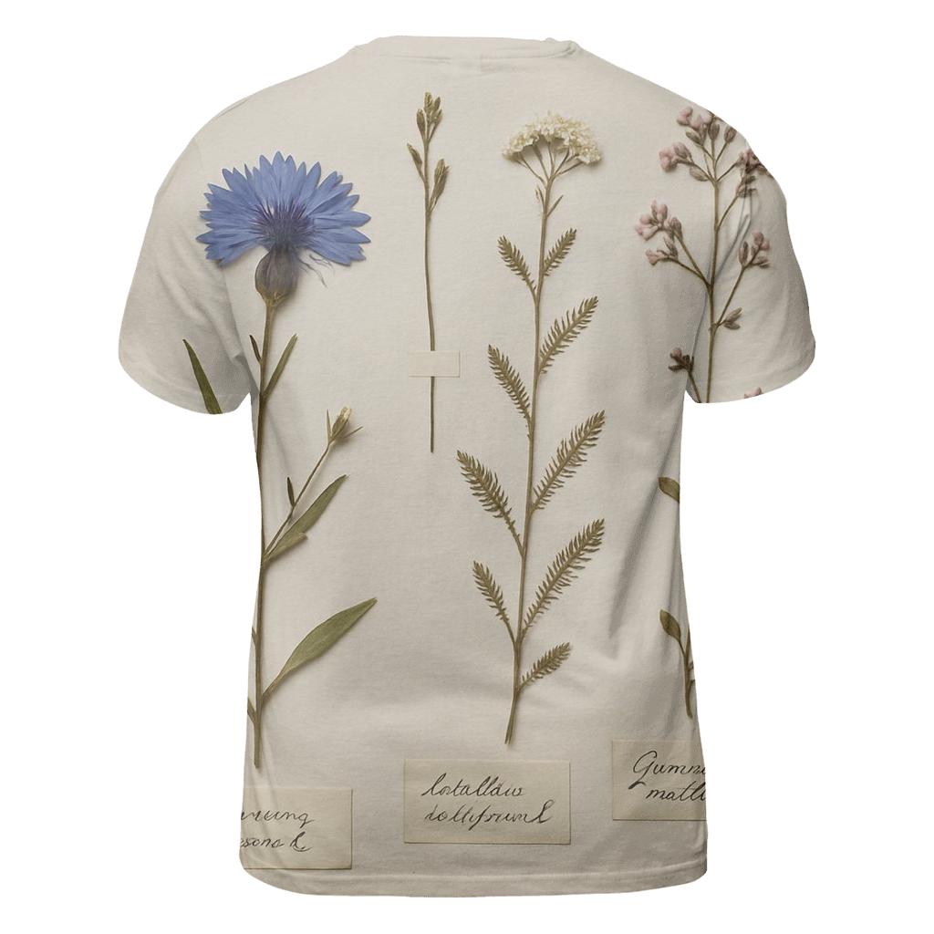 Herbarium Pressed Wildflowers On Archival Paper creative print fashion shirts