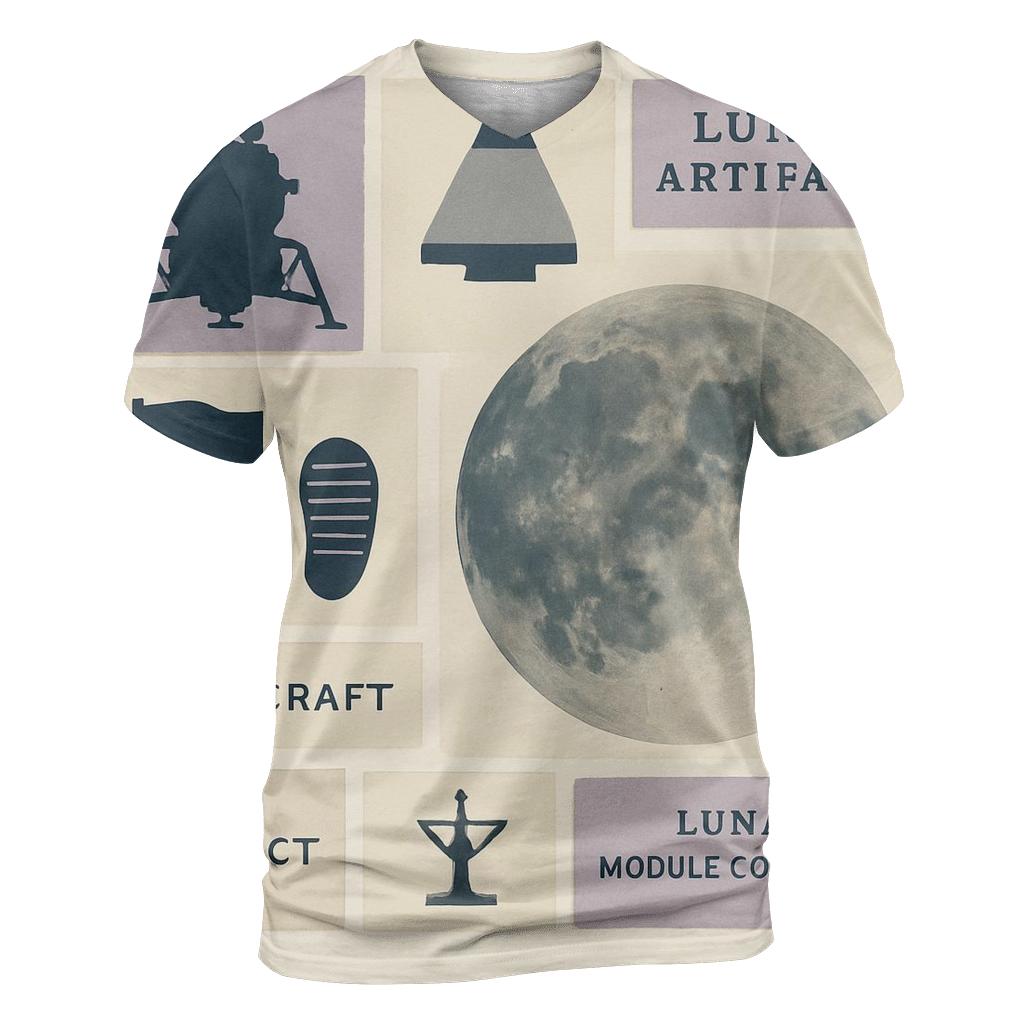 Lunar Museum Collage Grid creative print fashion shirts