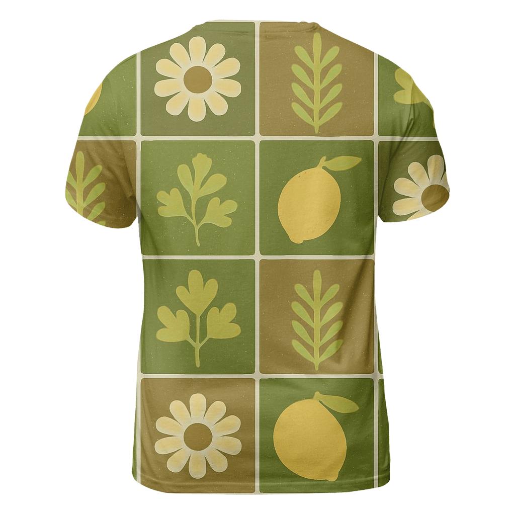 Funky Kitchen Tile Botanicals designer pattern shirts