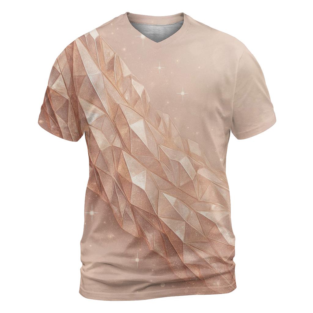 Rose Gold Crystal Veil artistic all-over print tops