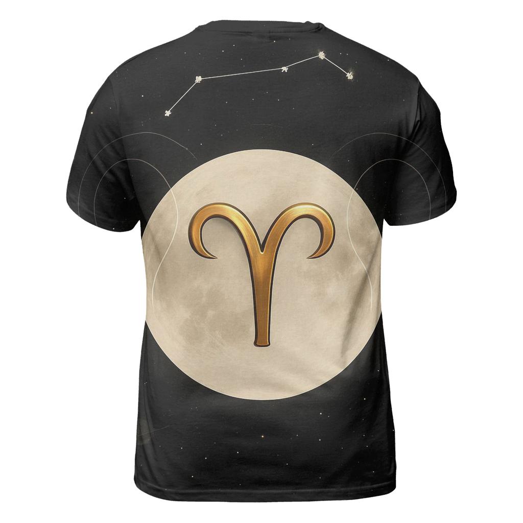 Aries Ram Horns Lunar Gate trendy printed shirt styles