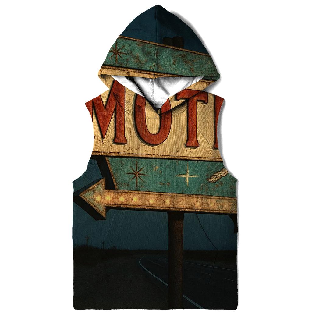 Weathered Space Age Motel Sign premium hoodies