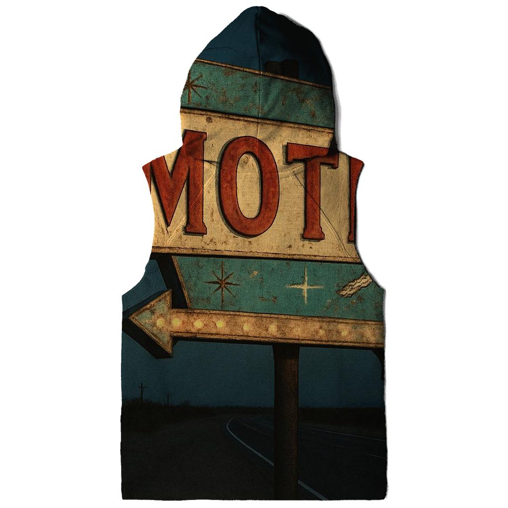 Weathered Space Age Motel Sign premium hoodies