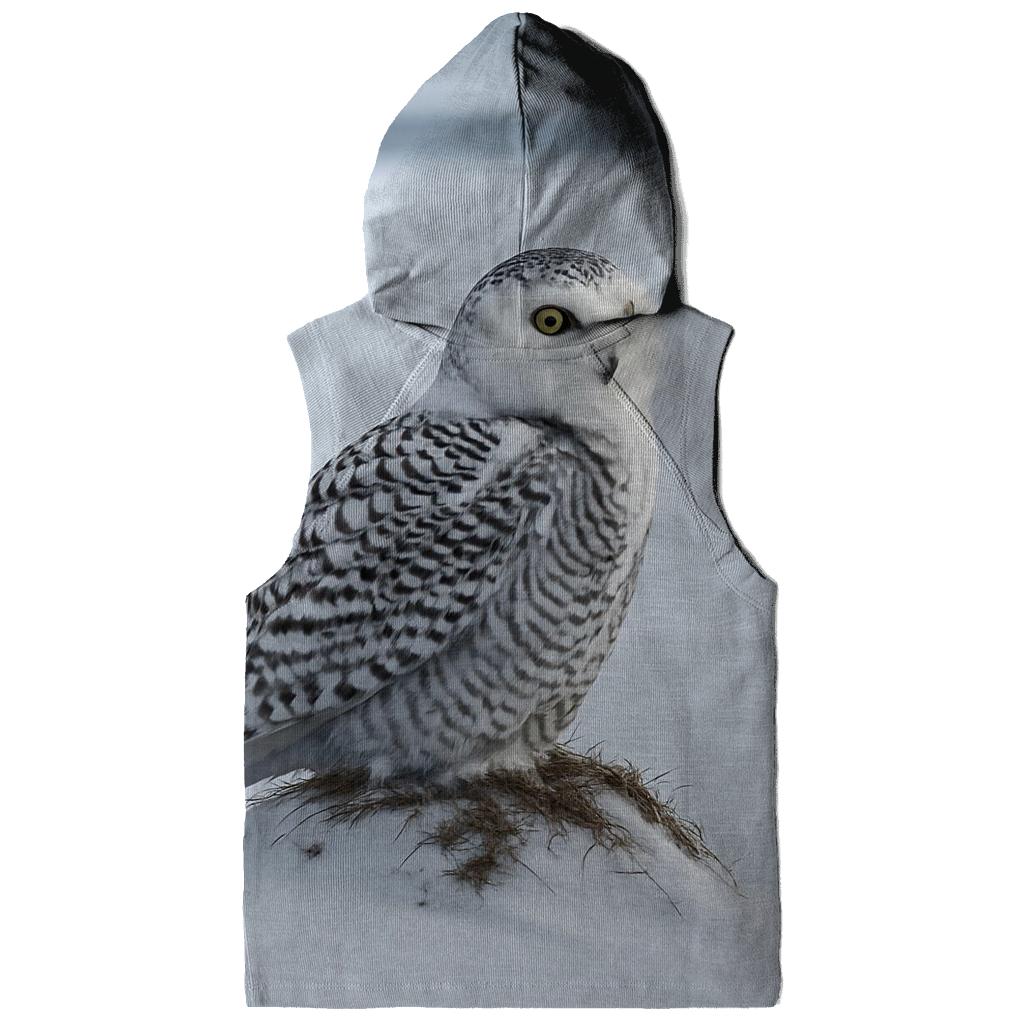Frostwind Sentinel Snowy Owl graphic hoodies