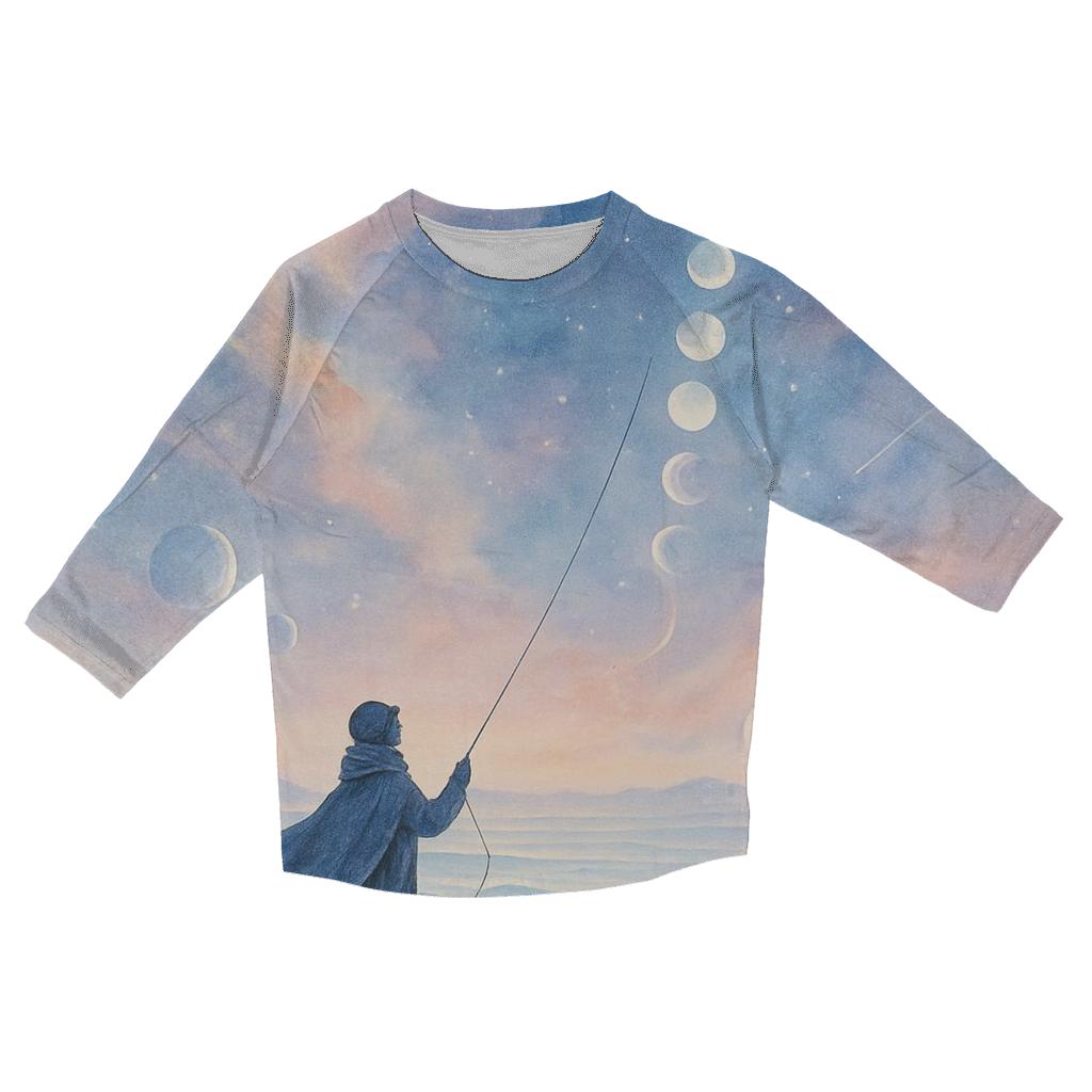Moon Phase Kite Over Crystal Dunes personalized 3/4 sleeve tees