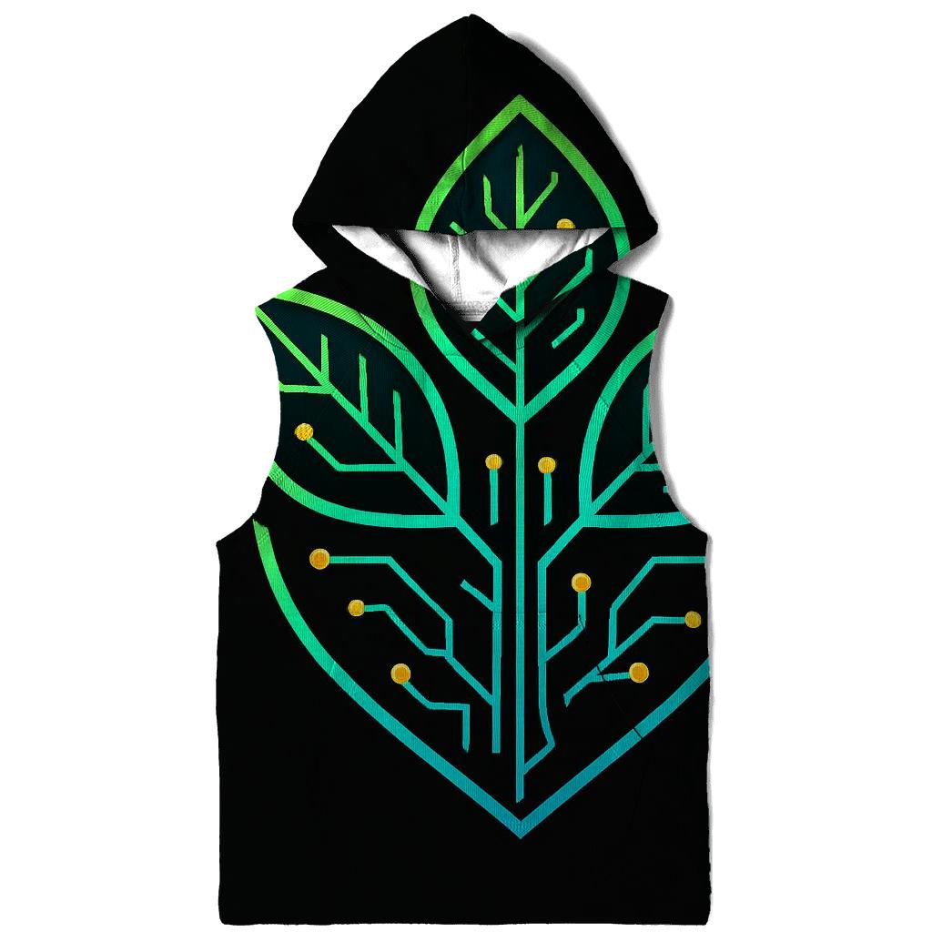 Neon Botanical Circuit Emblem designer hoodies