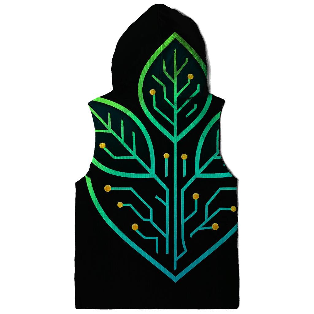Neon Botanical Circuit Emblem designer hoodies