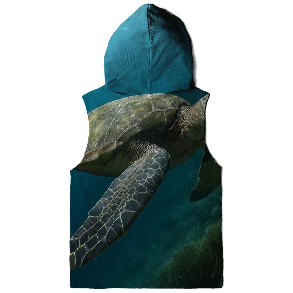 Reef Edge Glide Green Sea Turtle pullover hoodies