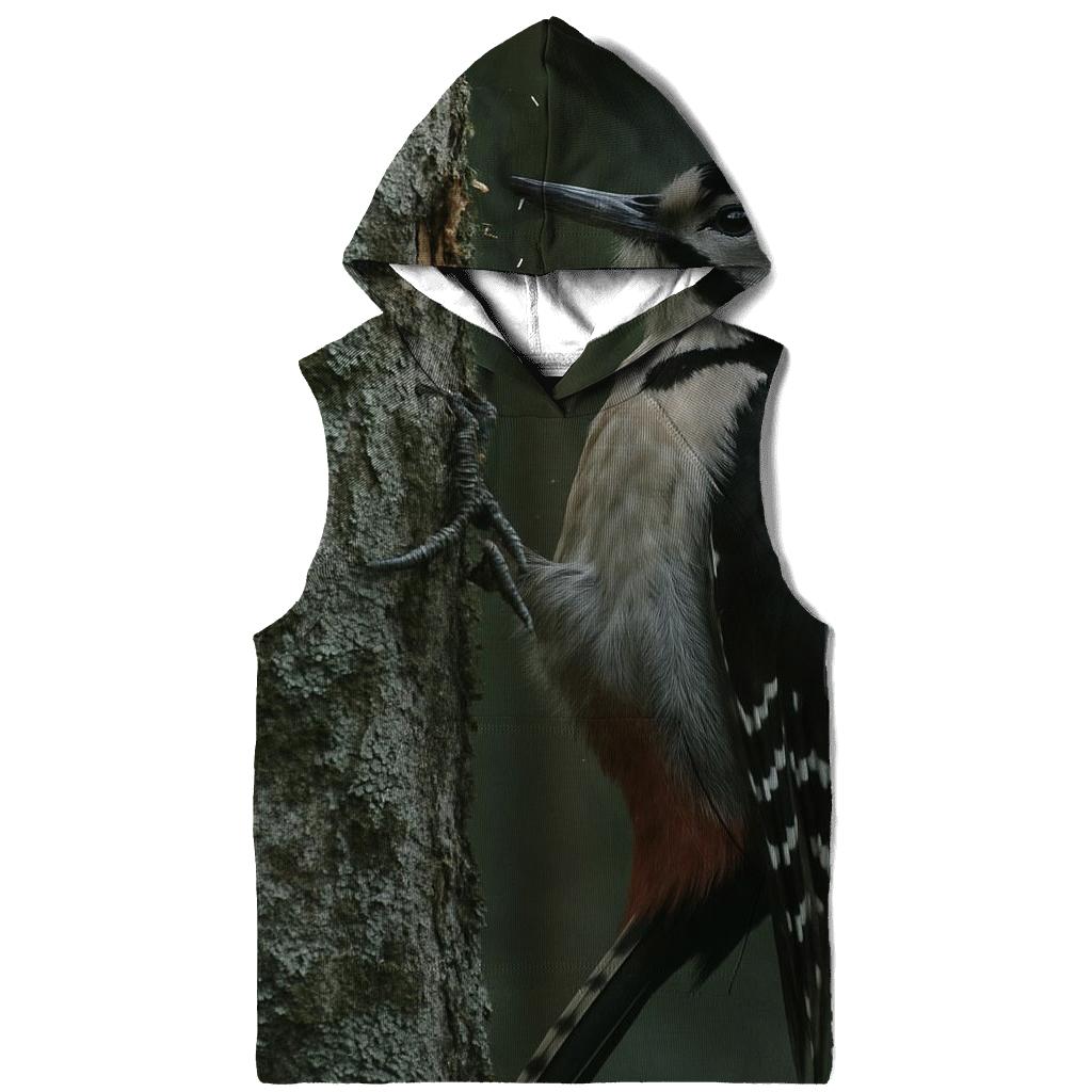 Mossland Drummer Great Spotted Woodpecker hoodie styles