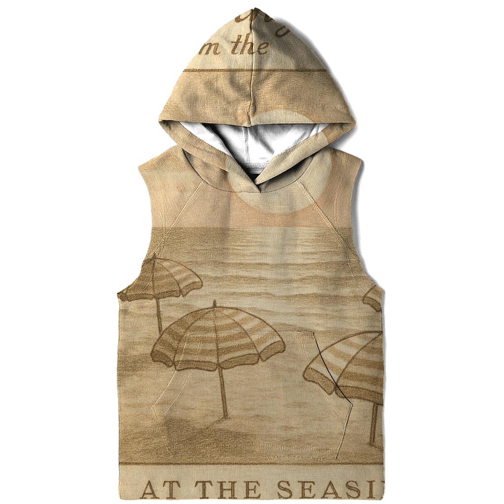 Antique Postcard Lunar Seaside Holiday lightweight hoodies