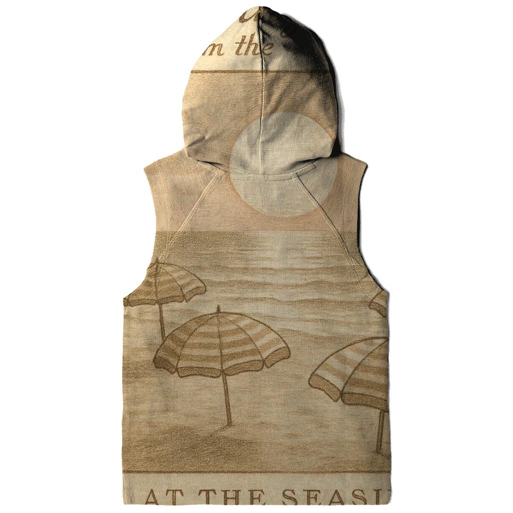 Antique Postcard Lunar Seaside Holiday lightweight hoodies