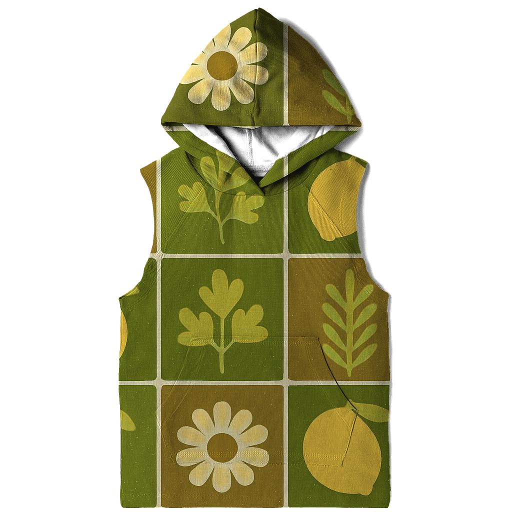 Funky Kitchen Tile Botanicals embroidered hoodies