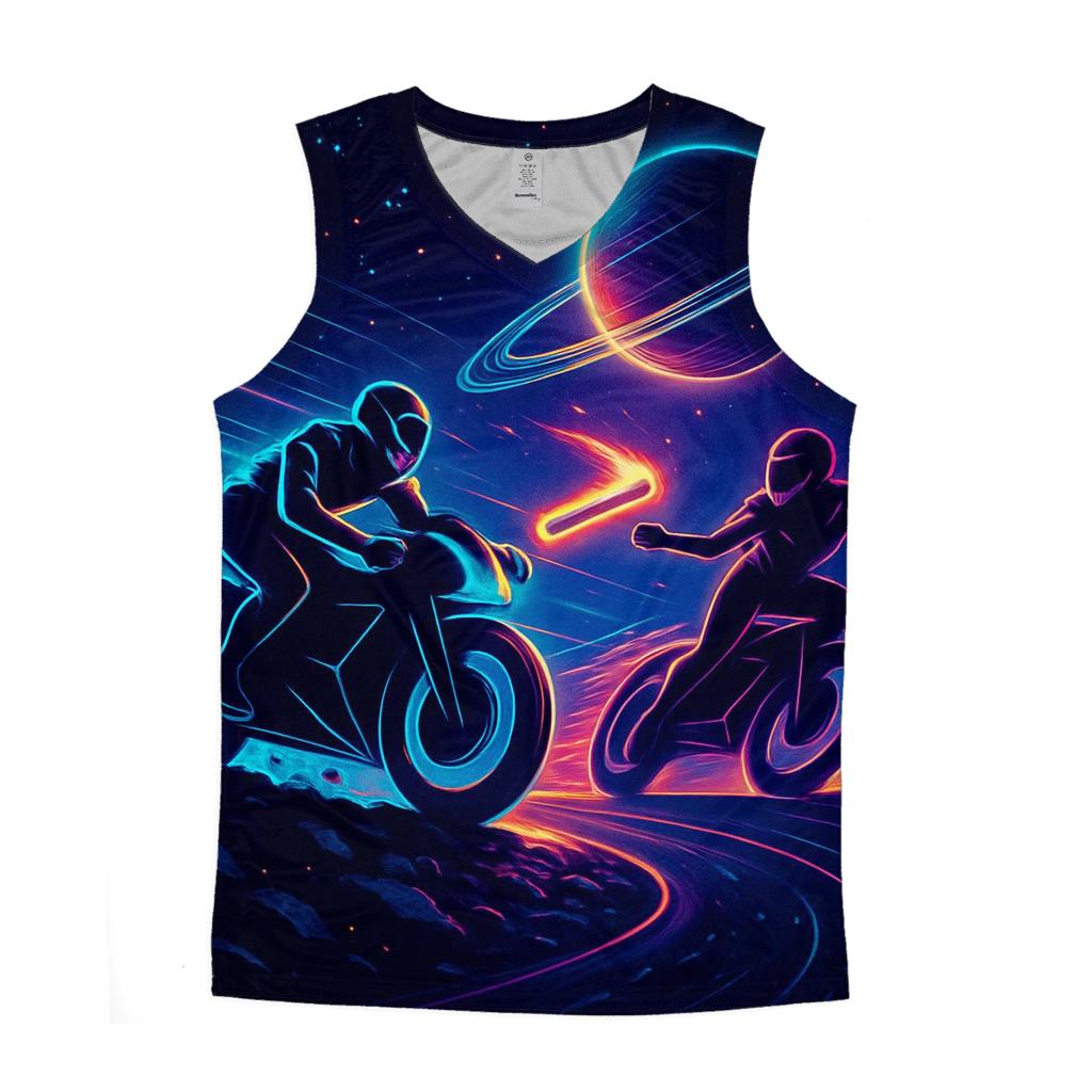 Neon Comet Relay Riders graphic print tank tops