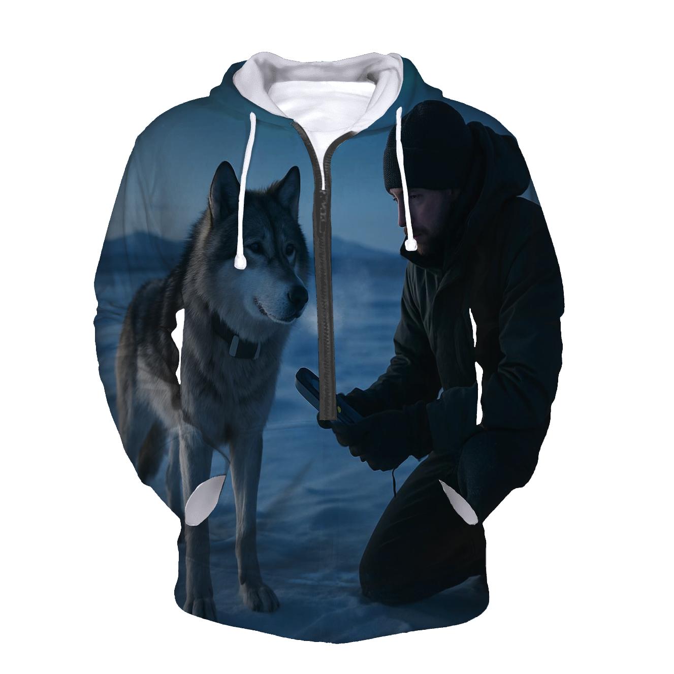 Radio Collar Field Check In Arctic Twilight embroidered hoodies