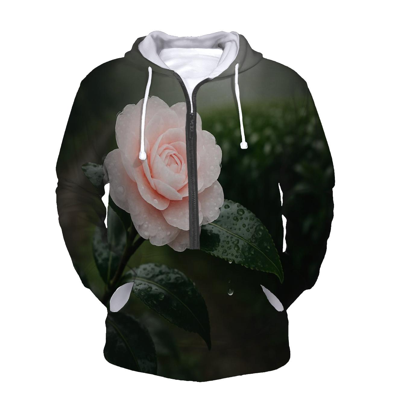 Tea Plantation Camellia Blossom After Rain hoodie designs