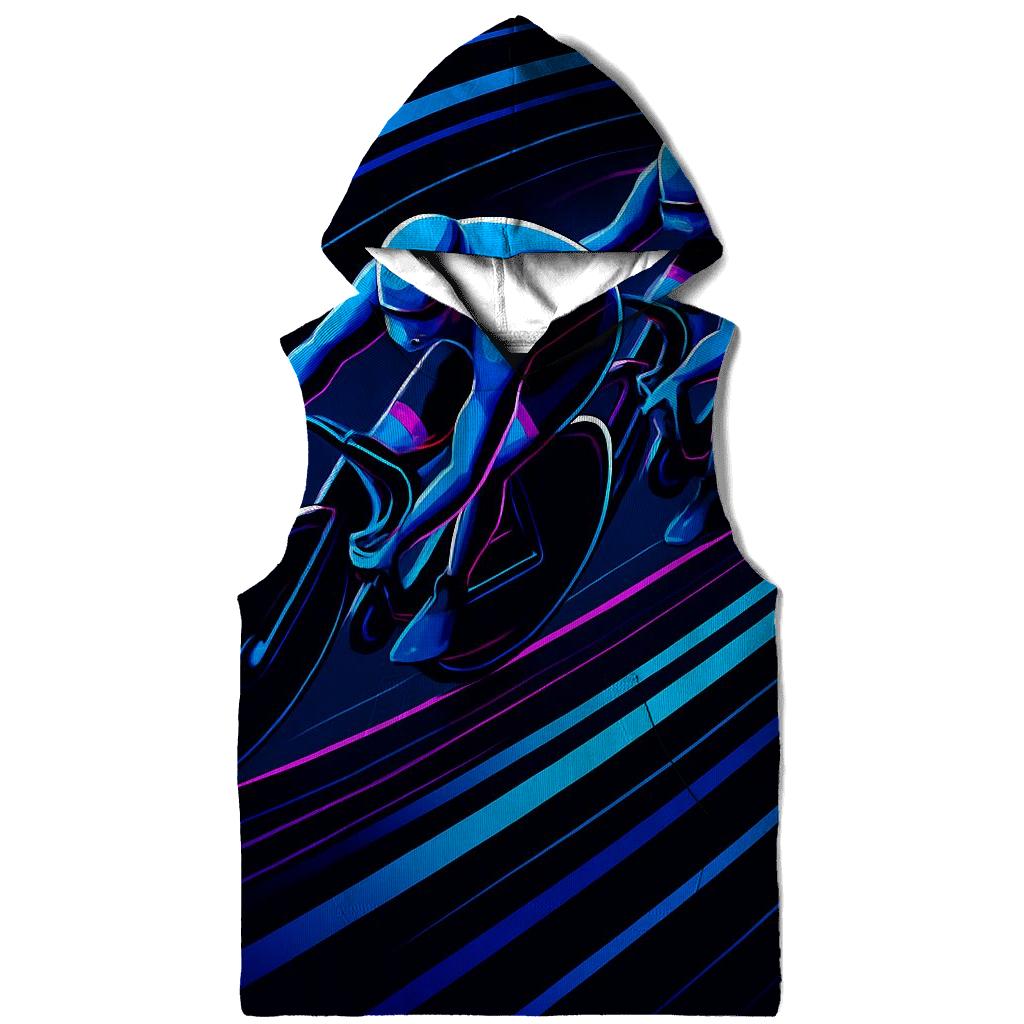 Neon Velodrome Sprint Lines embroidered hoodies