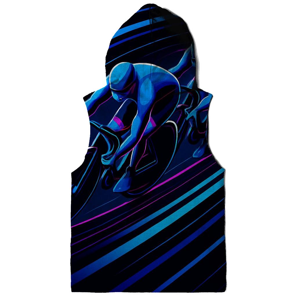 Neon Velodrome Sprint Lines embroidered hoodies
