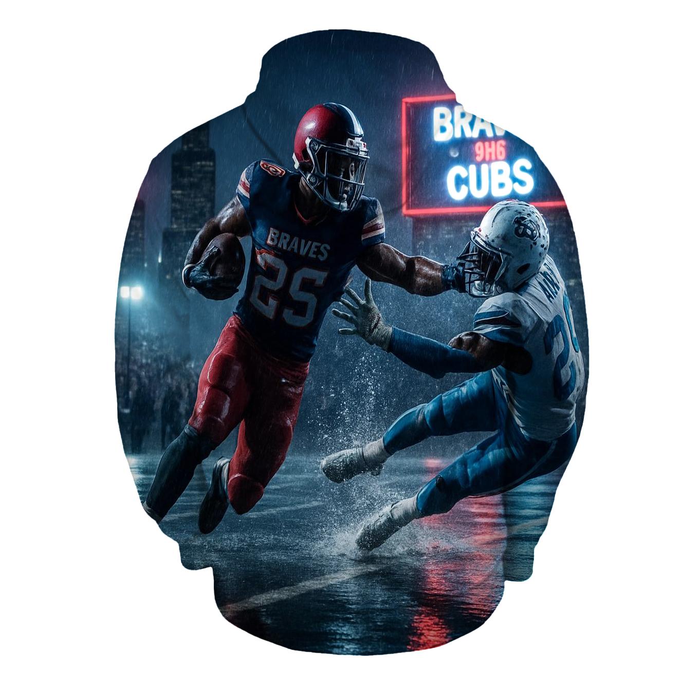 Midnight Rooftop Gridiron Wrigley Versus Atlanta graphic hoodies