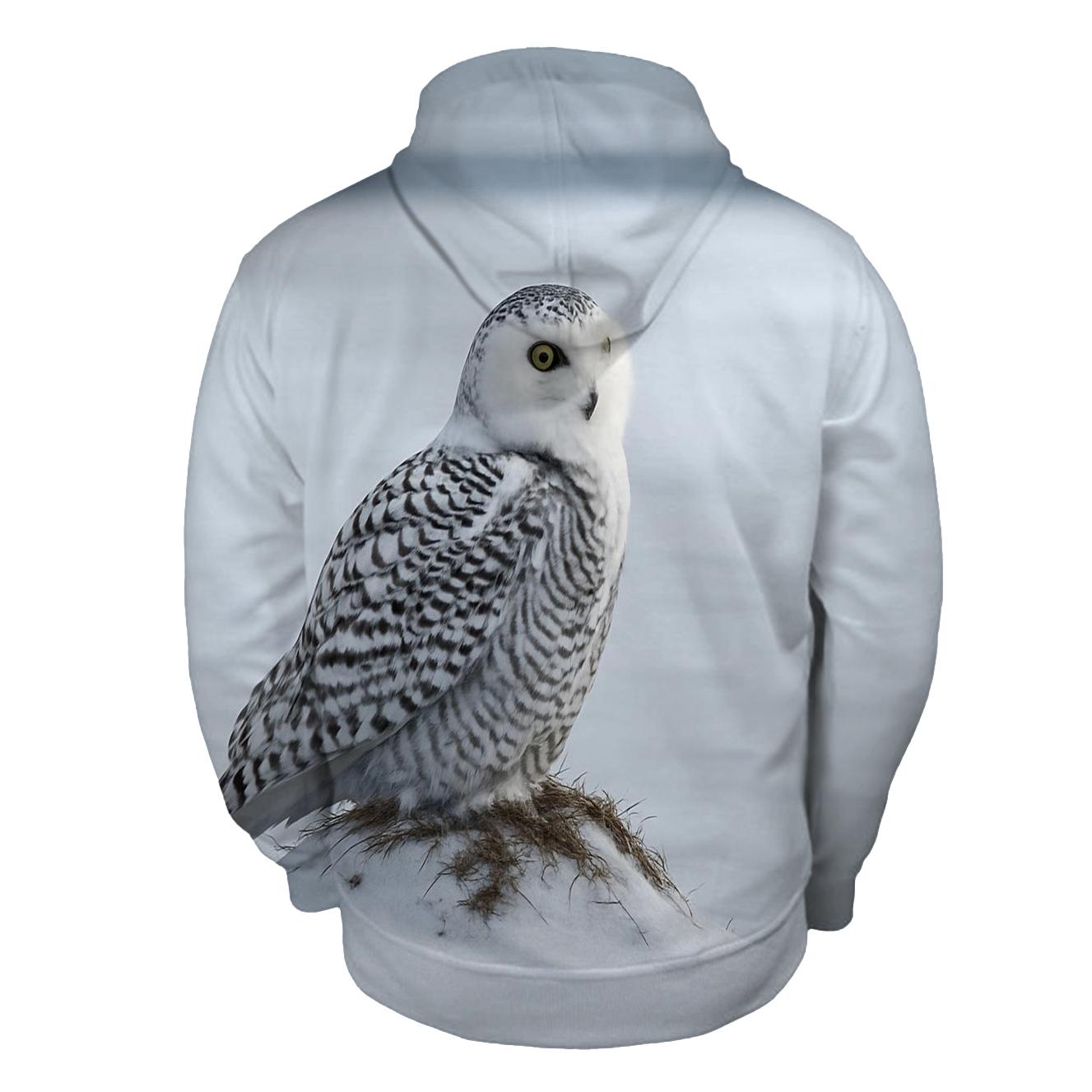 Frostwind Sentinel Snowy Owl printed hoodies