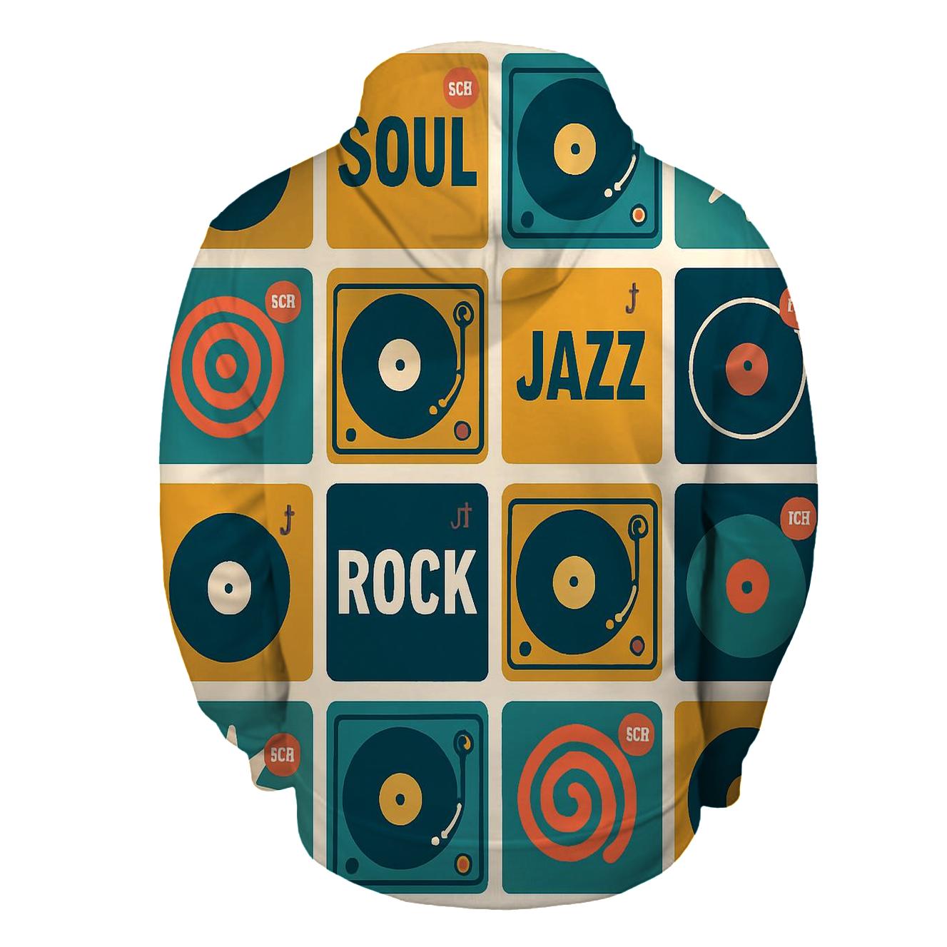 Seventies Record Shop Grid graphic hoodies