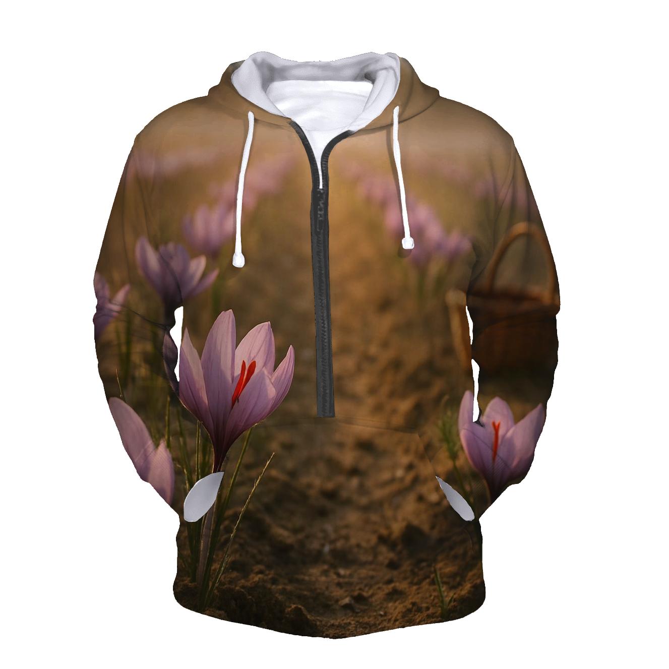Saffron Crocus Harvest Rows At Dawn hoodie designs