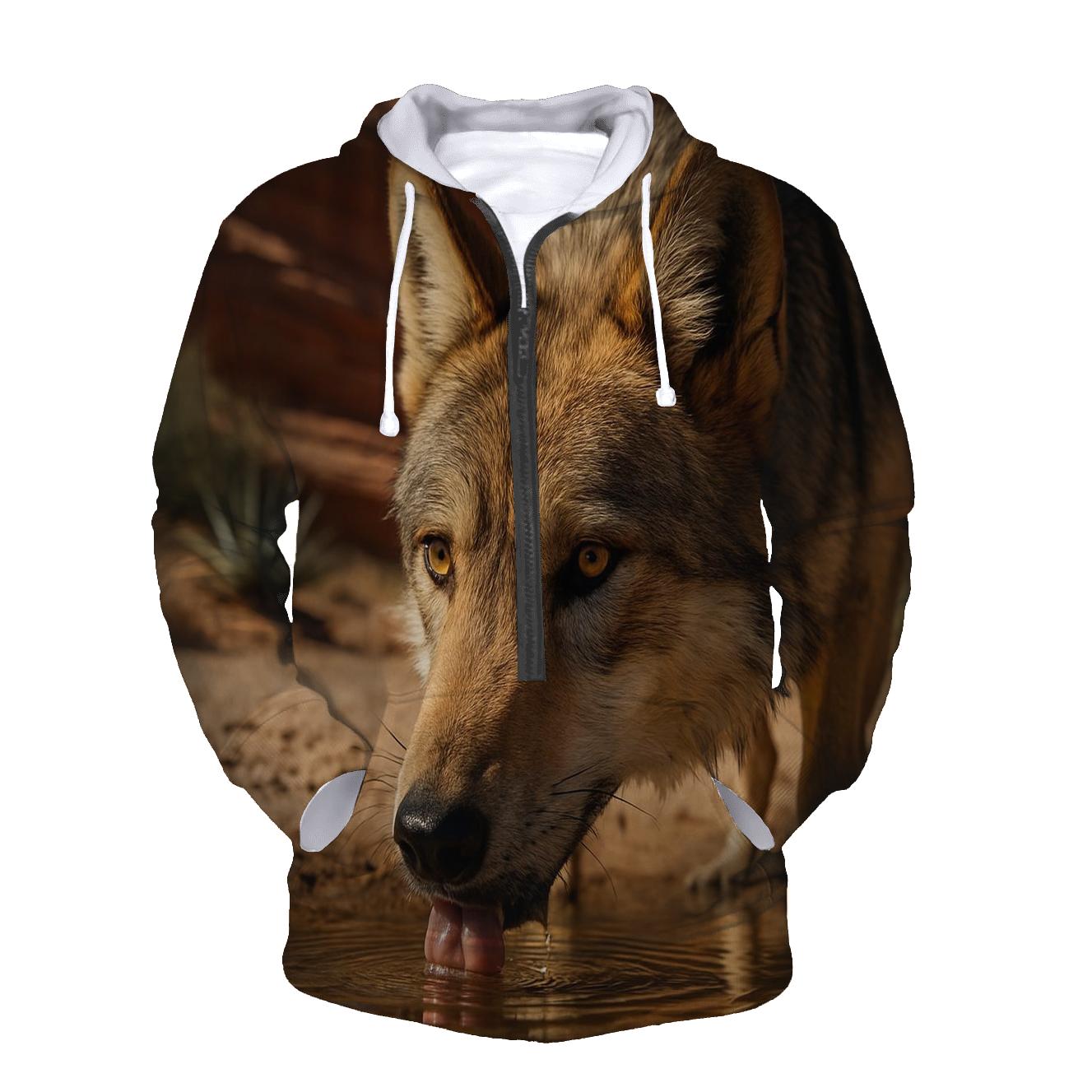 Desert Canyon Waterhole Standoff pullover hoodies