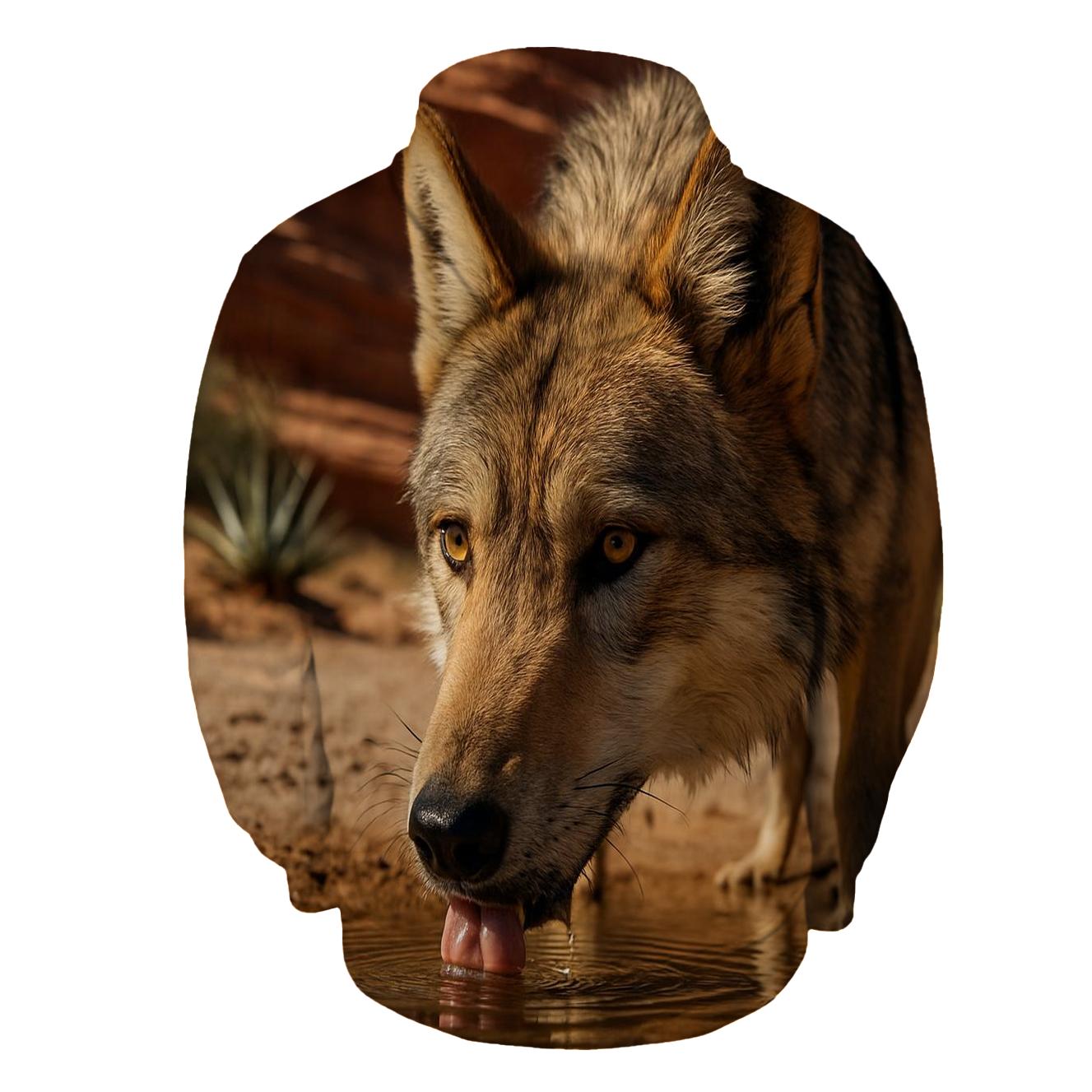 Desert Canyon Waterhole Standoff pullover hoodies